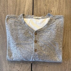 Marine Layer Double Knit Henley / Heather Grey